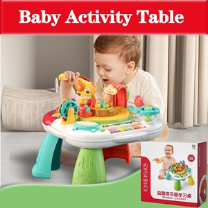 اسباب بازی میز موزیکال 7 کاره کودک با بازی ماهیگیری و صداهای حیوانات مدل Baby Activity Table Toys 618_اسباب بازی