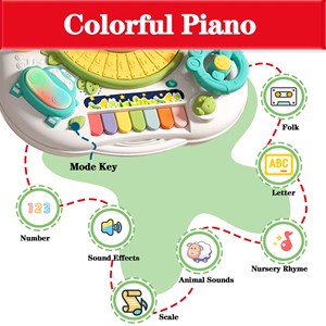 اسباب بازی میز موزیکال 7 کاره کودک با بازی ماهیگیری و صداهای حیوانات مدل Baby Activity Table Toys 618_اسباب بازی