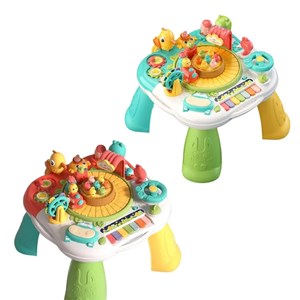 اسباب بازی میز موزیکال 7 کاره کودک با بازی ماهیگیری و صداهای حیوانات مدل Baby Activity Table Toys 618_اسباب بازی