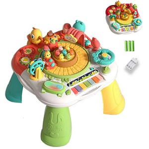 اسباب بازی میز موزیکال 7 کاره کودک با بازی ماهیگیری و صداهای حیوانات مدل Baby Activity Table Toys 618_اسباب بازی