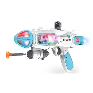 تفنگ اسباب بازی موزیکال بلستر فضایی دودزا با تیرهای چسبانکی مدل Space Smoke Blaster Gun 923_اسباب بازی