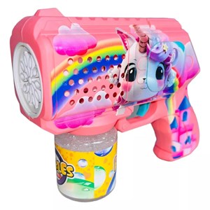 تفنگ اسباب بازی حباب ساز چراغ دار طرح یونیکورن مدل Unicorn Bubble Gun_اسباب بازی