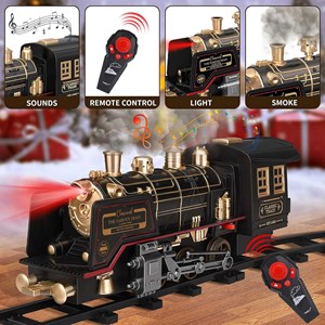 قطار اسباب بازی کنترلی شارژی موزیکال دودزا به همراه ریل_اسباب بازی