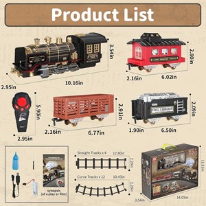 قطار اسباب بازی کنترلی شارژی موزیکال دودزا به همراه ریل_اسباب بازی