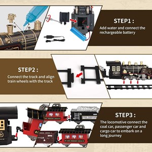 قطار اسباب بازی کنترلی شارژی موزیکال دودزا به همراه ریل_اسباب بازی