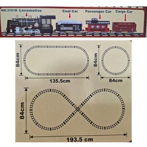 قطار اسباب بازی کنترلی شارژی موزیکال دودزا به همراه ریل_اسباب بازی