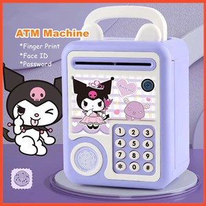 گاوصندوق اثر انگشتی رمز دار باتری خور طرح کرومی مدل MINI BANK 313_اسباب بازی