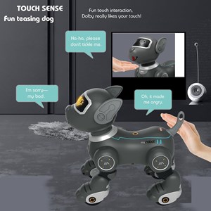 سگ رباتیک هوشمند طوسی با سنسور و کنترل مدل Programmable Robot Dog Toy 1536_اسباب بازی