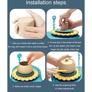 چرخ سفالگری کودک با پدال شارژی طرح دایناسور_اسباب بازی