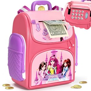 قلک مدل كوله پشتي رمزدار موزیکال طرح پرنسس School Bag Cash Box Musical_اسباب بازی