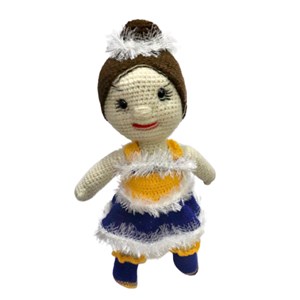 عروسک دست ساز بافتنی مدل دختر لباس بنفش_اسباب بازی