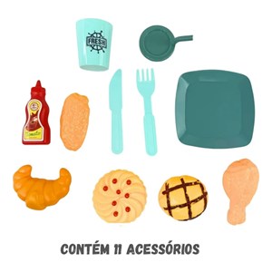 اسباب بازی سرخ کن هواپز موزیکال و چراغدار با لوازم جانبی مدل 1012 Air Fryer_اسباب بازی