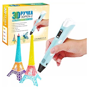 قلم طراحی سه بعدی با نمایشگر LCD و 3 عدد فیلامنت PLA رنگ آبی_اسباب بازی