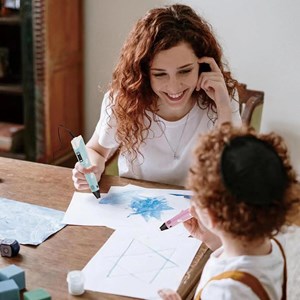 قلم طراحی سه بعدی با نمایشگر LCD و 3 عدد فیلامنت PLA رنگ آبی_اسباب بازی