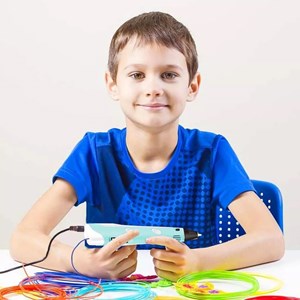 قلم طراحی سه بعدی با نمایشگر LCD و 3 عدد فیلامنت PLA رنگ آبی_اسباب بازی