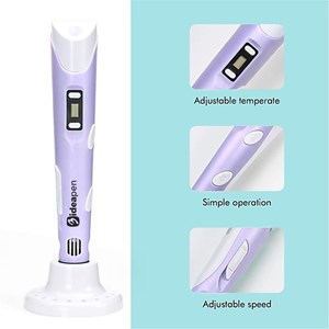 قلم طراحی سه بعدی با نمایشگر LCD و 3 عدد فیلامنت PLA رنگ بنفش_اسباب بازی