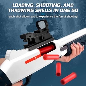 تفنگ اسباب بازی دولول پوکه پران تیر اسفنجی مدل Soft Bullet Toy Gun 2027_اسباب بازی