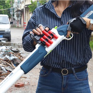 تفنگ اسباب بازی دولول پوکه پران تیر اسفنجی مدل Soft Bullet Toy Gun 2027_اسباب بازی