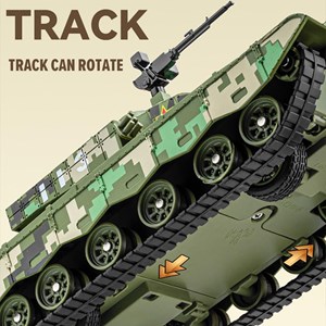 تانک فلزی موزیکال، چراغدار و دودزا مقیاس 1:36 رنگ سبز_اسباب بازی