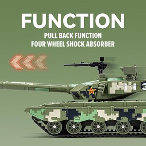 تانک فلزی موزیکال، چراغدار و دودزا مقیاس 1:36 رنگ سبز_اسباب بازی