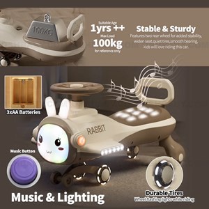 پلاسماکار موزیکال طرح خرگوش قهوه ای