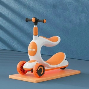 اسکوتر سه‌ چرخه چند کاره SCOOTER 3 in 1 با چرخ های چراغدار ژله ای_اسباب بازی