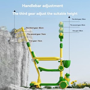 اسکوتر 3 کاره صندلی دار تاشو با 5 چرخ چراغدار و موزیکال رنگ سبز_اسباب بازی