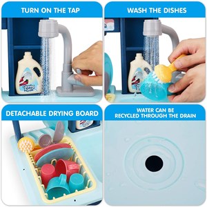 اسباب بازی سینک ظرفشویی 22 قطعه پمپ دار با قابلیت تغییر رنگ ظروف Change color_اسباب بازی