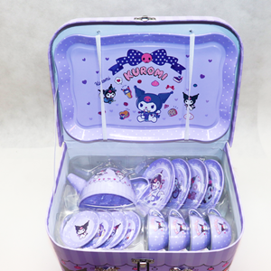 اسباب بازی ست چای خوری و شیرینی خوری فلزی عصرانه 14 تکه طرح کرومی_اسباب بازی