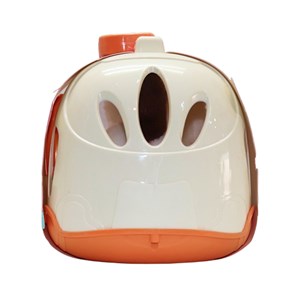 گربه خانگی به همراه قفس و وسایل آرایشی رنگ سفید قهوه ای کد 1062_اسباب بازی