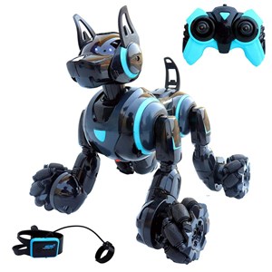 ربات اسباب بازی سگ هوشمند با دو کنترل دستی و مچی در سه رنگ مدل Stunt RC Robot Dog 666-800A