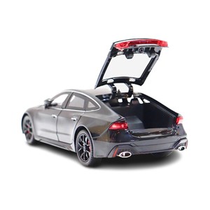 ماشین فلزی آئودی موزیکال با چراغ، کمک‌ فنر و درب‌ های بازشو رنگ مشکی_اسباب بازی