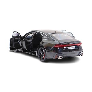 ماشین فلزی آئودی موزیکال با چراغ، کمک‌ فنر و درب‌ های بازشو رنگ مشکی_اسباب بازی