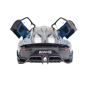 ماشین فلزی بنز موزیکال با چراغ، کمک‌ فنر و درب‌ های بازشو رنگ مشکی_اسباب بازی