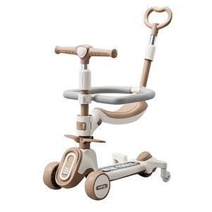 اسکوتر سایبان و حفاظ دار چند کاره رنگ کرم_اسباب بازی