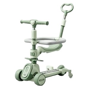 اسکوتر سایبان و حفاظ دار چند کاره رنگ سبز_اسباب بازی