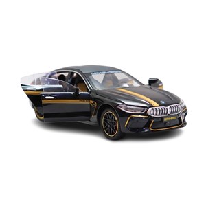 ماشین فلزی BMW موزیکال با چراغ، کمک‌ فنر و درب‌ های بازشو رنگ مشکی_اسباب بازی