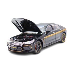 ماشین فلزی BMW موزیکال با چراغ، کمک‌ فنر و درب‌ های بازشو رنگ مشکی_اسباب بازی