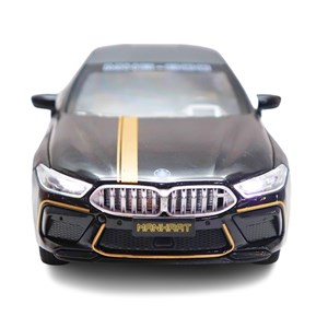 ماشین فلزی BMW موزیکال با چراغ، کمک‌ فنر و درب‌ های بازشو رنگ مشکی_اسباب بازی