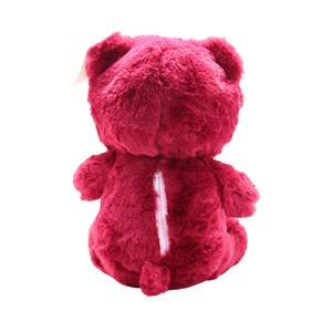 عروسک پولیشی اورجینال خرس کلاه دار سرخابی 26 سانتی_اسباب بازی