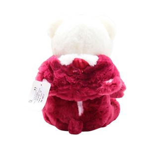 عروسک پولیشی اورجینال خرس کلاه دار سرخابی 26 سانتی_اسباب بازی