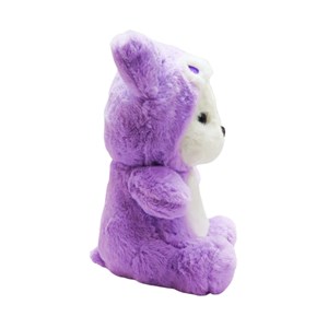 عروسک پولیشی اورجینال خرس کلاه دار بنفش 26 سانتی_اسباب بازی