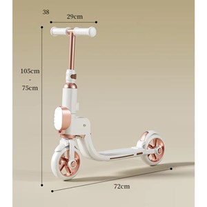 اسکوتر تاشو چراغدار با ترمز عقب و بدنه آلومینیومی رنگ صورتی_اسباب بازی