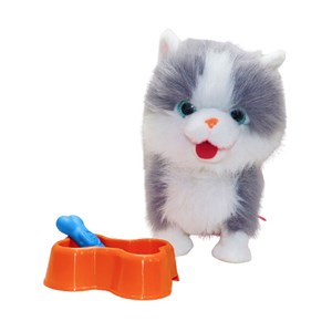 عروسک رباتیک گربه پشمالو موزیکال سنسور دار با دسته ی کنترلی رنگ طوسی مدل 5535_اسباب بازی