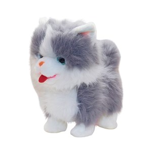 عروسک رباتیک گربه پشمالو موزیکال سنسور دار با دسته ی کنترلی رنگ طوسی مدل 5535_اسباب بازی