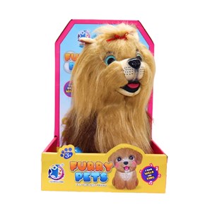 عروسک رباتیک سگ پشمالو موزیکال سنسور دار با دسته ی کنترلی رنگ قهوه ای مدل 5535_اسباب بازی