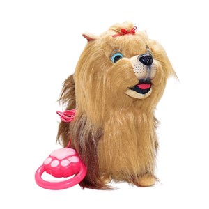 عروسک رباتیک سگ پشمالو موزیکال سنسور دار با دسته ی کنترلی رنگ قهوه ای مدل 5535_اسباب بازی