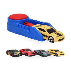 ست ماشین مسابقه ای فلزی با پرتابگر مجموعه 4 عددی مدل 2853_1 Alloy Car Catapult_اسباب بازی