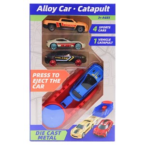 ست ماشین مسابقه‌ ای فلزی با پرتابگر مجموعه 4 عددی مدل 2853_3 Alloy Car Catapult_اسباب بازی