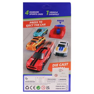 ست ماشین مسابقه‌ ای فلزی با پرتابگر مجموعه 4 عددی مدل 2853_3 Alloy Car Catapult_اسباب بازی